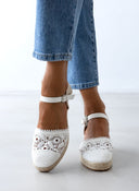 Εσπαντρίγιες platforms πλεκτές με μπαρέτα - Λευκό - thefashionproject.gr - Alta Moda