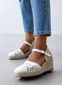 Εσπαντρίγιες platforms πλεκτές με μπαρέτα - Λευκό - thefashionproject.gr - Alta Moda