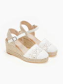 Εσπαντρίγιες platforms πλεκτές με μπαρέτα - Λευκό - thefashionproject.gr - Alta Moda