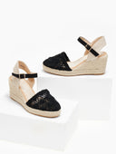 Εσπαντρίγιες platforms πλεκτές με μπαρέτα - Μαύρο - thefashionproject.gr - Alta Moda