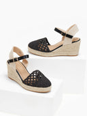 Εσπαντρίγιες platforms πλεκτές με μπαρέτα - Μαύρο - thefashionproject.gr - Alta Moda
