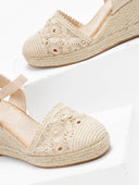 Εσπαντρίγιες platforms πλεκτές με μπαρέτα - Μπεζ - thefashionproject.gr - Alta Moda