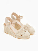 Εσπαντρίγιες platforms πλεκτές με μπαρέτα - Μπεζ - thefashionproject.gr - Alta Moda
