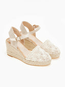 Εσπαντρίγιες platforms πλεκτές με μπαρέτα - Μπεζ - thefashionproject.gr - Alta Moda
