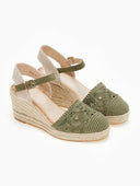 Εσπαντρίγιες platforms πλεκτές με μπαρέτα - Χακί - thefashionproject.gr - Alta Moda