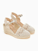 Εσπαντρίγιες platforms πλεκτές με μπαρέτα - Χρυσό - thefashionproject.gr - Alta Moda