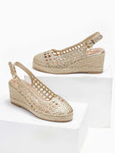 Εσπαντρίγιες platforms πλεκτές Xti 142892 - Χρυσό - thefashionproject.gr - Xti Footwear
