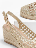 Εσπαντρίγιες platforms πλεκτές Xti 142892 - Χρυσό - thefashionproject.gr - Xti Footwear