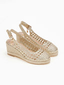 Εσπαντρίγιες platforms πλεκτές Xti 142892 - Χρυσό - thefashionproject.gr - Xti Footwear