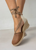 Εσπαντρίγιες platforms suede με κορδόνια - Καφέ - thefashionproject.gr - The Fashion Project