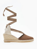Εσπαντρίγιες platforms suede με κορδόνια - Καφέ - thefashionproject.gr - The Fashion Project