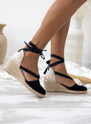 Εσπαντρίγιες platforms suede με κορδόνια - Μαύρο - thefashionproject.gr - The Fashion Project