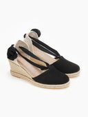 Εσπαντρίγιες platforms suede με κορδόνια - Μαύρο - thefashionproject.gr - The Fashion Project