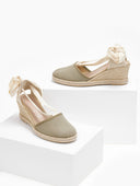Εσπαντρίγιες platforms suede με κορδόνια - Χακί - thefashionproject.gr - The Fashion Project