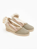 Εσπαντρίγιες platforms suede με κορδόνια - Χακί - thefashionproject.gr - The Fashion Project