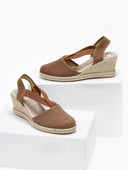 Εσπαντρίγιες platforms suede με λάστιχα - Καφέ - thefashionproject.gr - Medies