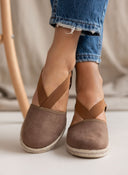 Εσπαντρίγιες platforms suede με λάστιχα - Καφέ - thefashionproject.gr - Medies