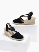 Εσπαντρίγιες platforms suede με λάστιχα - Μαύρο - thefashionproject.gr - Medies