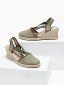 Εσπαντρίγιες platforms suede με λάστιχα - Χακί - thefashionproject.gr - Medies