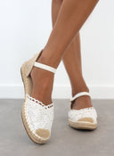 Εσπαντρίγιες πλεκτές με μπαρέτα Erynn - Λευκό - thefashionproject.gr - ERYNN