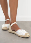 Εσπαντρίγιες πλεκτές με μπαρέτα Erynn - Λευκό - thefashionproject.gr - ERYNN