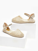 Εσπαντρίγιες πλεκτές με μπαρέτα Erynn - Χρυσό - thefashionproject.gr - ERYNN