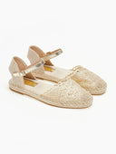Εσπαντρίγιες πλεκτές με μπαρέτα Erynn - Χρυσό - thefashionproject.gr - ERYNN