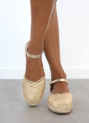 Εσπαντρίγιες πλεκτές με μπαρέτα Erynn - Χρυσό - thefashionproject.gr - ERYNN