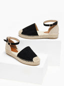 Εσπαντρίγιες suede με ανάγλυφο pattern - Μαύρο - thefashionproject.gr - Super Mode