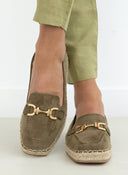 Εσπαντρίγιες suede με εξωτερική ραφή - Λαδί - thefashionproject.gr - Bellucci