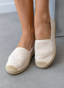 Εσπαντρίγιες suede με εξωτερική ραφή - Μπεζ - thefashionproject.gr - Super Mode