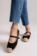 Εσπαντρίγιες suede με μπαρέτα ERYNN - Μαύρο - thefashionproject.gr - ERYNN - 23474002002