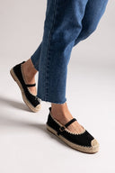 Εσπαντρίγιες suede με μπαρέτα ERYNN - Μαύρο - thefashionproject.gr - ERYNN - 23474002002