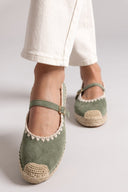 Εσπαντρίγιες suede με μπαρέτα ERYNN - Χακί - thefashionproject.gr - ERYNN