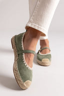 Εσπαντρίγιες suede με μπαρέτα ERYNN - Χακί - thefashionproject.gr - ERYNN