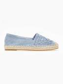 Εσπαντρίγιες suede με πλεκτό σχέδιο Erynn - Γαλάζιο - thefashionproject.gr - ERYNN
