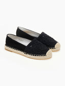 Εσπαντρίγιες suede με πλεκτό σχέδιο Erynn - Μαύρο - thefashionproject.gr - ERYNN