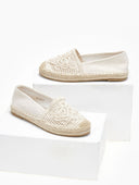 Εσπαντρίγιες suede με πλεκτό σχέδιο Erynn - Μπεζ - thefashionproject.gr - ERYNN