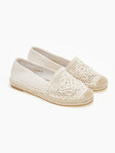 Εσπαντρίγιες suede με πλεκτό σχέδιο Erynn - Μπεζ - thefashionproject.gr - ERYNN