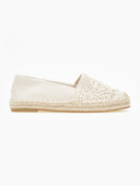 Εσπαντρίγιες suede με πλεκτό σχέδιο Erynn - Μπεζ - thefashionproject.gr - ERYNN