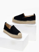 Εσπαντρίγιες suede με ψηλή σόλα - Μαύρο - thefashionproject.gr - Ideal shoes