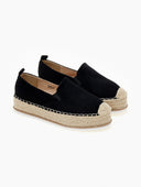 Εσπαντρίγιες suede με ψηλή σόλα - Μαύρο - thefashionproject.gr - Ideal shoes