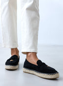 Εσπαντρίγιες suede με σχοινί - Μαύρο - thefashionproject.gr - Ideal shoes