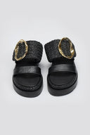 Flatfforms σανδάλια με oversized τοκά Mariella Fabiani 2519/91 - Μαύρο - thefashionproject.gr - Mariella Fabiani