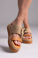 Flatfforms σανδάλια με oversized τοκά Mariella Fabiani 2519/91 - Ταμπά - thefashionproject.gr - Mariella Fabiani - 23888007002