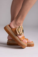 Flatfforms σανδάλια με oversized τοκά Mariella Fabiani 2519/91 - Ταμπά - thefashionproject.gr - Mariella Fabiani - 23888007002