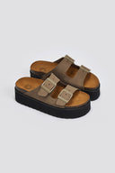 Flatform δερμάτινα nabuk σανδάλια ATENEO
