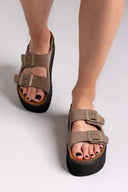 Flatform δερμάτινα nabuk σανδάλια ATENEO