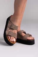 Flatform δερμάτινα nabuk σανδάλια ATENEO