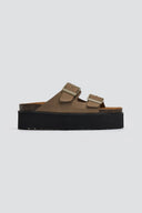 Flatform δερμάτινα nabuk σανδάλια ATENEO - Λαδί - thefashionproject.gr - ATENEO - 23508096002